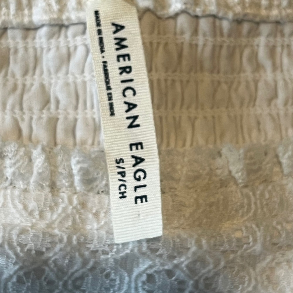 American Eagle White Lace Tiered Ruffle Mini Skort Smocked Waist Small - Picture 6 of 6